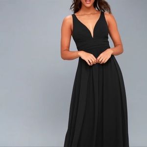 NEW Lulus Leading Role Black Maxi Dress Sz L